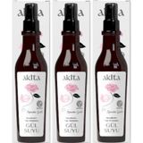 Akita %100 Doğal Yağı Alınmamış 3x250 ml Gül Suyu