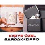 Akka Gift Kişiye Özel Kupa Bardak ,isim Yazılı Zippo Çakmak - Beyaz