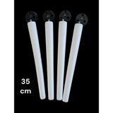 Akkaya Home 4 Adet Beyaz Boyalı Ahşap Konik 35 cm Zigon, Orta Sehpa, Puf, komidin Ayağı