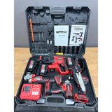 Akkemik Kimmer Plus 21V Akülü 5'li Set Kırıcı Delici Hilti Taşlama Somun Sıkma Vidalama Budama Kırmızı Renk