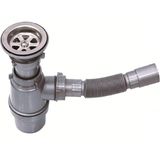Akkon Lüks Paslanmaz Evye Taslı Lavabo ve Sifon Gider Borusu 32 x 36 cm Su Geçirmez