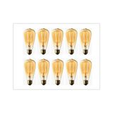 Akkor Aydınlatma ST64 40W Armut Tipi Rustik Edison Ampul 10 Adet