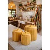 Akkoyunlu Home 3 Boy Bambu Baharatlık Kavanoz Seti Çay Kahve Şeker Bambu Kavanoz Seti