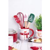 Akkoyunlu home 4'lü Bambu Saplı Slikon Spatula Seti,Spatula,Kaşık,Sıyırıcı,Çırpıcı Spatula Seti Mini
