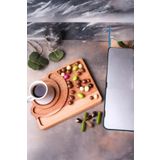 Akkoyunlu home Ahşap Kahve Sunumluğu Kahve Yanı Lokumluk,Çerezlik Servis Sunum Tabağı