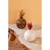 Akkoyunlu Home Akkoyunlu Home2'li Çizgili Top Dekoratif Pinterest Vazo Seramik Dekorasyon Çiçeklik Vazo Beyaz-Kahve