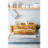 Akkoyunlu home Bambu Bulaşıklık Tabaklık 2 Katlı Katlanabilir Tabaklık (47 cm 32 cm )