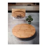 Akkoyunlu home Bambu Dönerli Pizza Tahtası 31cm Sunum Tepsisi