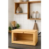 Akkoyunlu home Bambu Kapaklı Ekmek Kutusu ,Ekmek Dolabı,Tezgah Üstü Düzenleyici Organizer