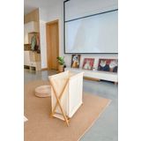 Akkoyunlu home Bambu Katlanır Kirli Çamaşır Sepeti Beyaz 34x42x58 cm