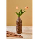 Akkoyunlu Home Dalgalı Dekoratif Pinterest Vazo Seramik Şık Vazo Seti (Kahve) 24 Cm