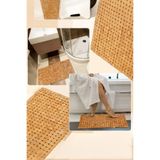Akkoyunlu home Geometrik Desen Bambu Paspas Duş Küvet Matı Banyo Kaydırmaz Matı Katlanır (24x16)cm
