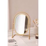 Akkoyunlu Home Gold Oval Metal Ayaklı Makyaj Aynası Gold Oval Ayna 360 Derece Döner 27X10 cm