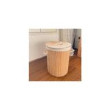 Akkoyunlu Home Hasır Çamaşır Sepeti 20 lt Yuvarlak Doğal Hasır İpli Özellikli - 35 x 50 - Bej