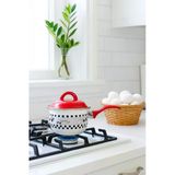 Akkoyunlu home Horoz Serisi Rafadan Yumurta Pişirme Haşlama Tenceresi Sos Tenceresi Emaye Tava 12CM
