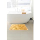 Akkoyunlu home Katı Desen Bambu Paspas Duş Küvet Matı Banyo Kaydırmaz Matı Katlanır (24x16)cm