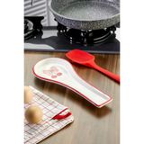 Akkoyunlu home Kiraz Desenli Seramik Kaşıklık Tezgah Üstü Kepçelik,Kaşık Altlığı 27 cm