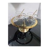 Akkoyunlu home Mermer Pasta Standı Mermer Kek Standı Mermer Pastalık Gold Ayaklı Kek Ve Pasta Standı 25 Cm