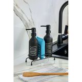 Akkoyunlu Home Metal Altlıklı 2'Li Sıvı Sabunluk Ve Şampuanlık Bambu Stantlı Sabunluk Seti 330 Cc