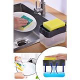 Akkoyunlu home Pompalı Sıvı Sabunluk Sıvı Deterjanlık Pompalı Sünger Hazneli Sıvı Sabun Dispenseri 385ml