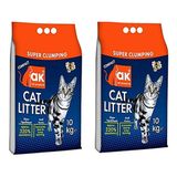 Akkum İnce Bentonit Pudra Kokulu 2x10 kg Kedi Kumu