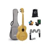 Aklot akbc23 concert boy masif bambo ağacı kaliteli ukulele ful set
