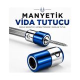 aklow akyoleticaret (1 Adet) Mıknatıslı Vida Tutucu Halka 1/4 Inç 6,35 mm Bits Uç Matkap Tornavida Vidalama Aparatı - Çok Renkli