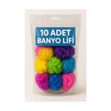 aklow akyoleticaret 10 Adet Banyo Lifi, Vücut Kesesi, Top Lif - Çok Renkli