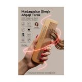 aklow akyoleticaret %100 Doğal Madagaskar Şimşir Ahşap Tarak - 16 Cm, Antistatik, El Yapımı, Saç Derisi Masaj Tarağı, 722264 - Çok Renkli