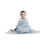 aklow akyoleticaret %100 Organik Pamuk Bebek Örme Battaniye Hediye Kutulu, 76 cm x 101, Nötr Kundak ve Bebek Battaniyesi - 10 x 10 cm - Renkli