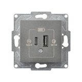 aklow akyoleticaret 20W Type A + Type Cmekanizma, Eqona Füme 2 Çıkışlı USB Şarj Prizi - Çok Renkli
