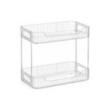 aklow akyoleticaret 30X16X28 cm Şeffaf 2 Katlı Organizer; Makyaj Düzenleyici, Banyo ve Masa Üstü Raf - Renkli