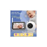 aklow akyoleticaret 4.3 Inç LCD Kablosuz Oda Sıcaklığı Kontrollü Akıllı Bebek Monitörü Kamerası, 8 Ninnili