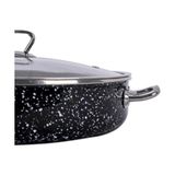 aklow akyoleticaret 40 cm Jumbo Boy Granit Pilav Karnıyarık Tenceresi Iç ve Dış Yüzeyi Çizilmez Sırlı Endüstriyel Basık - Çok Renkli - 10 x 10 cm