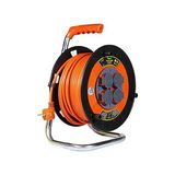aklow akyoleticaret 50 Metre 3x1.5 mm Seyyar Makaralı Uzatma Kablosu, Kapaklı, Termal Sigortalı, Cca Kablo - Çok Renkli