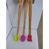 aklow akyoleticaret Ahşap Saplı Silikon Spatula Seti, 3'lü