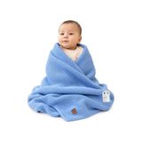 aklow akyoleticaret Bebek Yumuşak Örgü Battaniye, 80 x 100 Cm, Bebek Mavisi, Yumuşak ve Nefes Alır, Öko-Tex 100 Sertifikalı, Hafif, Yenidoğan ve Çocuklar Için - 10 x 10 cm - Renkli