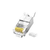 aklow akyoleticaret Cat7 10 Gigabit Metal RJ45 Ethernet Konnektörü, Altın Kaplama, Korumalı, 25 Adet