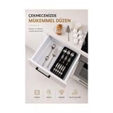aklow akyoleticaret Çekmece Içi Kaşıklık Organizer Bölmeli Mutfak Düzenleyici Siyah S-11030