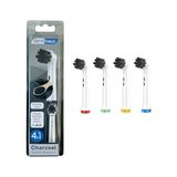 aklow akyoleticaret Charcoal Ekstra Beyazlık, Oral-B Uyumlu Diş Fırçası Başlığı, 4 Adet Yedek Başlık - Renkli