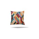 aklow akyoleticaret Çiçek Mozaik Kilim Etnik Desenli Gizli Fermuarlı Yastık Kılıfı, Çok Renkli 45 x 45