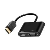 aklow akyoleticaret Çoklayıcı Adaptör 2 In 1 Dp To VGA HDMI Kasa Bilgisayar Uyumlu Çevirici 2in1 Displayport To VGA HDMI ZR723 - Çok Renkli