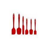 aklow akyoleticaret Drongo Isıya Dayanıklı, Yanmaz Yapışmaz Silikon Spatula Seti, 6 Parça, Kırmızı