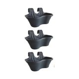 aklow akyoleticaret Gözlü 2 3 Adet Antrasit Askılı Balkon Saksısı - Standart - Çok Renkli