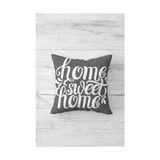 aklow akyoleticaret Gri Home Sweet Home Çift Taraflı Baskılı Gizli Fermuarlı Yastık Kılıfı, Gri-Beyaz 45 x 45 - Çok Renkli