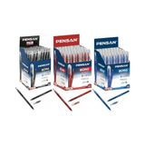 aklow akyoleticaret Kalem, Pensan Büro 2270 Tükenmez 1.0 mm Medium Uç, 3 Renk Seti, 150 Adet (50 Siyah + 50 Mavi + 50 Kırmızı) - Çok Renkli - Standart - Otomatik