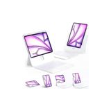 aklow akyoleticaret Klavye, iPad Air 11 Inç 5/6/7/8 Nesil Uyumlu 360 Dönebilen Standlı Darbe Korumalı Bluetoothlu Işıklı (Beyaz) - Çok Renkli