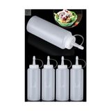 aklow akyoleticaret Lüx Chef Şişesi Kapaklı Salata Sosu 700 ml Zeytinyağı Ketçap Mayonez Sıkma Sosluk (4 Adet)