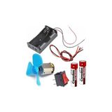 aklow akyoleticaret Mini Motor Deney Seti, 3V-6V, Aa Pil Yuvası, Bağlantı Kablosu ve Devre Anahtarı Içeren - Çok Renkli