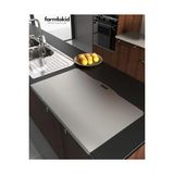 aklow akyoleticaret Paslanmaz Çelik Tezgahlık Tezgah Koruyucu; Tek Büküm 50X80 Cm, 304 Kalite - 10 x 10 cm